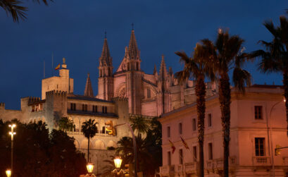 catedral de mallorca por la noche