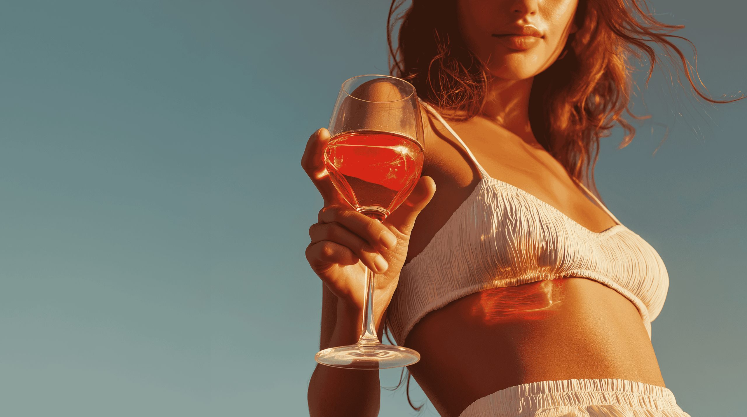 Chica con coctail